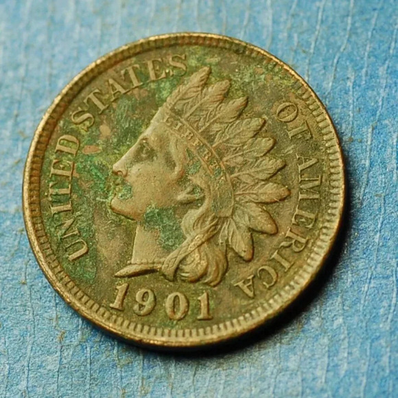 Other - 🌟1901 Indian Head Cent Penny 1c Lot w58🌟FULL LIBERTY & 4 DIAMONDS SHOWING!!